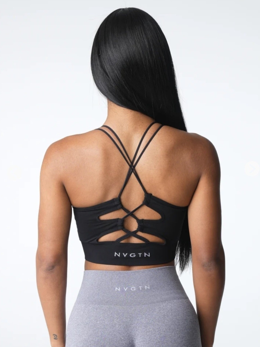 NVGTN Black Crisscross Back Sports Bra